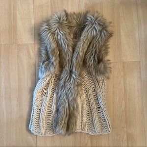 FAUX-FUR Hand Knit Winter Vest- *LIKE NEW*